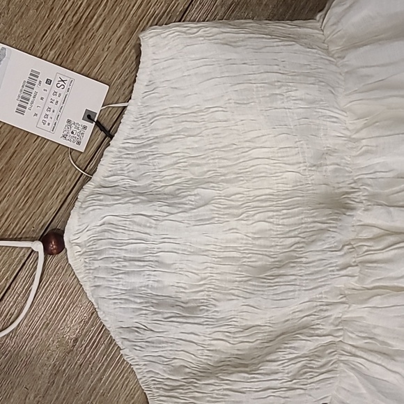 NWT ZARA White Maxi, Tiered, Bead Detail, sz Xs Lined. - Picture 4 of 8